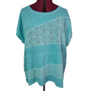 Lane Bryant Eyelet Lace Knit Top (Size 22/24)